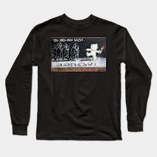 Banksy Bear vs Police Art Long Sleeve T-Shirt